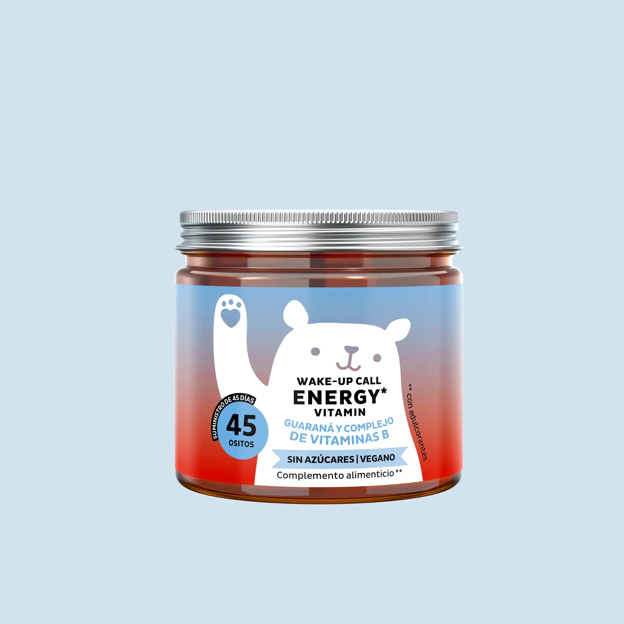 Bears with Benefits Wake-Up Call Energy – Gominolas energéticas con vitaminas B6, B12 y extracto de guaraná para apoyar el metabolismo energético y ayudar a reducir el cansancio y la fatiga, 45 ositos sabor cola.