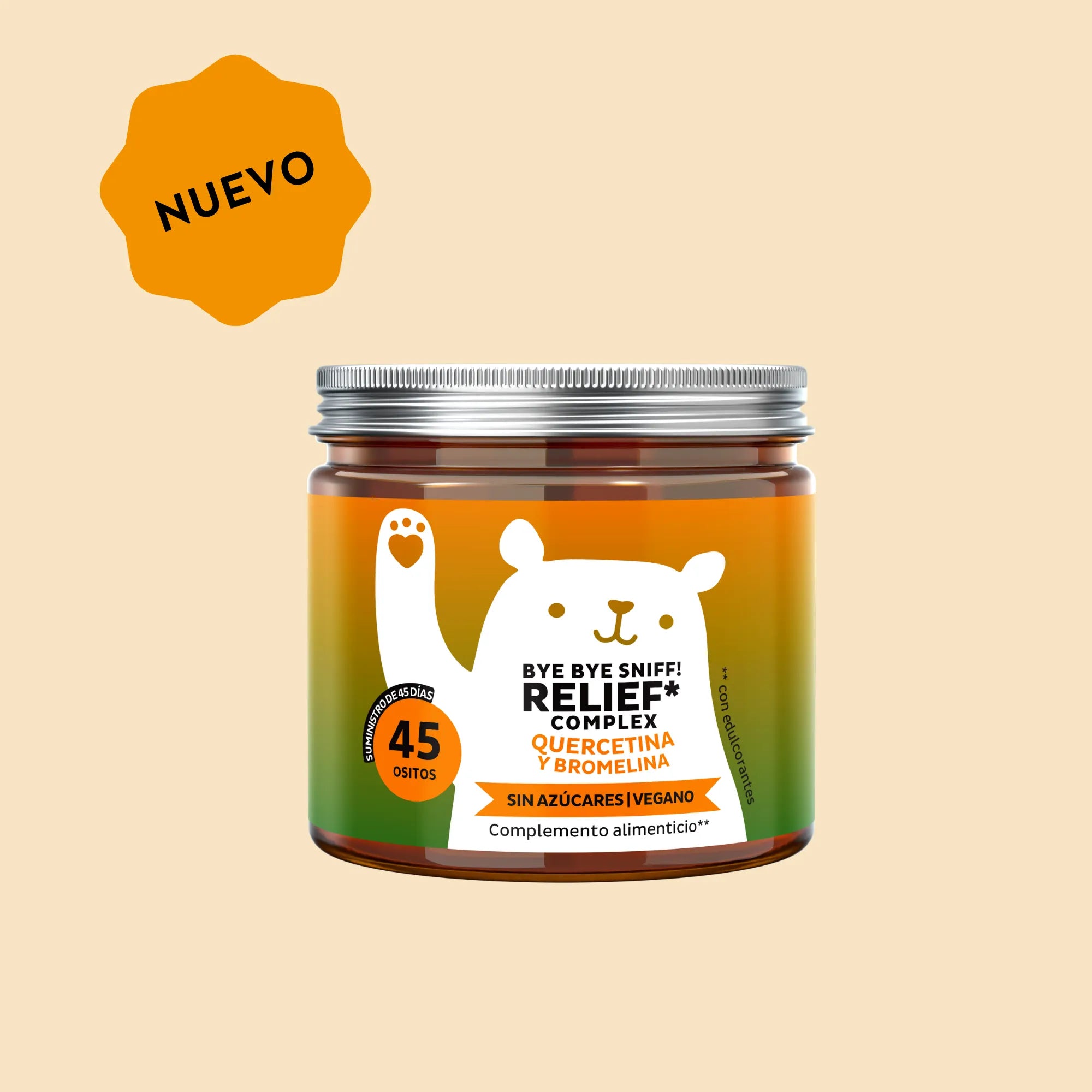 Bears with Benefits Bye bye Sniff! RELIEF* COMPLEX – Gominolas con vitaminas e ingredientes seleccionados para apoyar el sistema inmunitario y el bienestar de las vías respiratorias, 45 ositos fáciles de tomar.