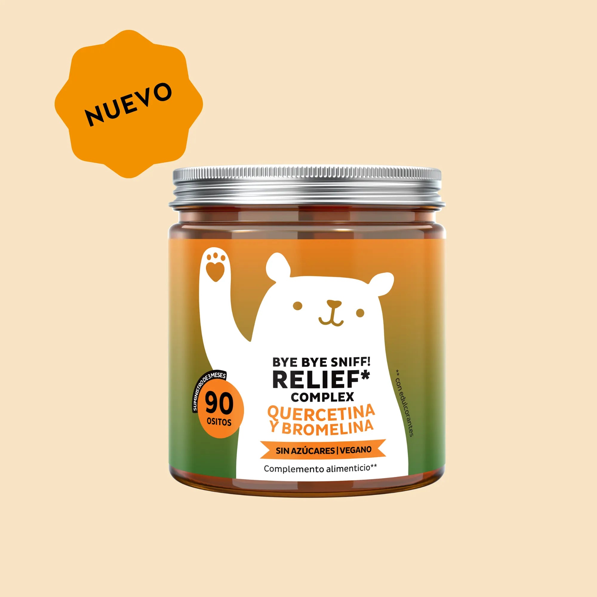 Bears with Benefits Bye bye Sniff! RELIEF* COMPLEX – Gominolas con vitaminas e ingredientes seleccionados para apoyar el sistema inmunitario y el bienestar de las vías respiratorias, 90 ositos fáciles de tomar.