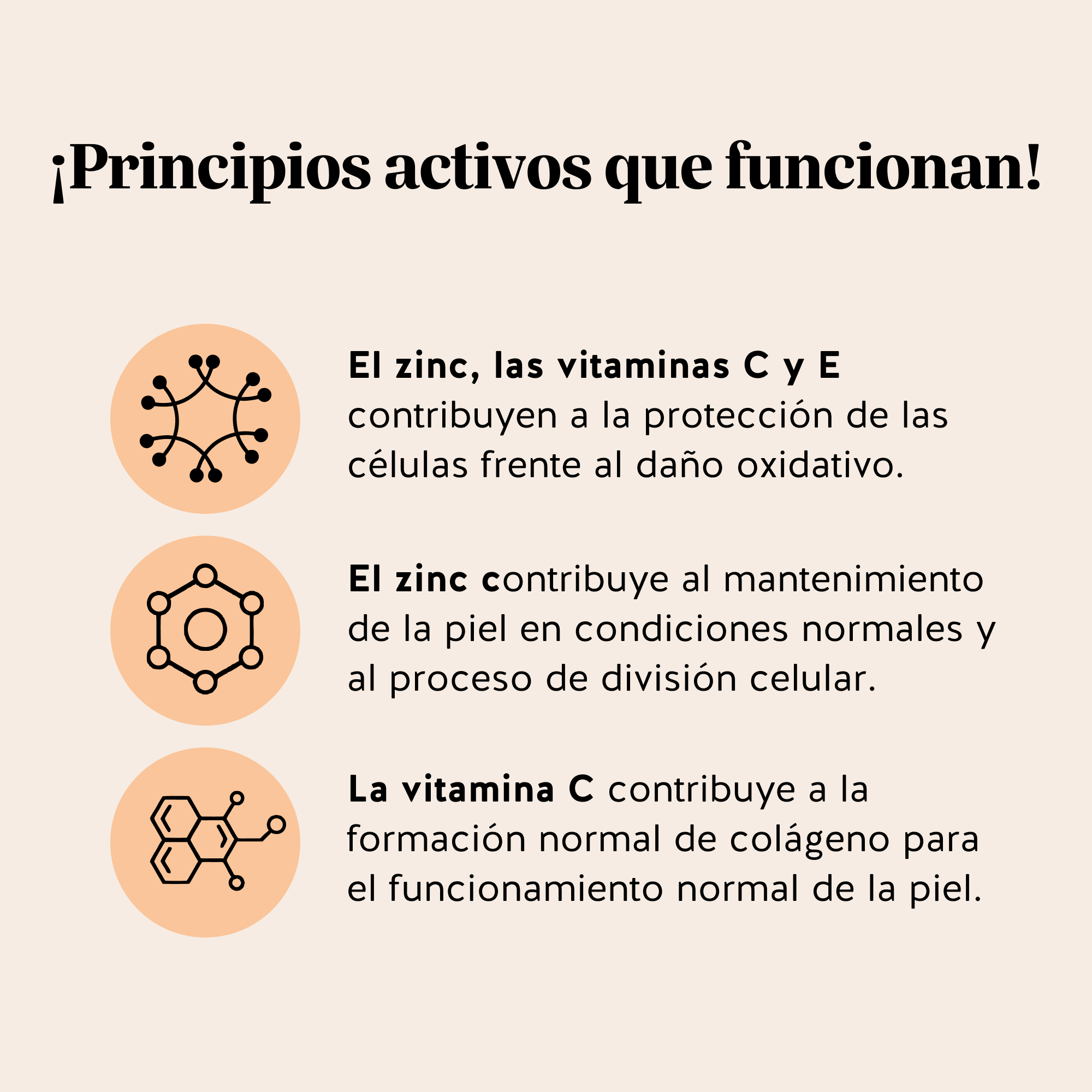 Bears with Benefits Skin* in the Game! Barrier Protect** Complex – Gominolas con vitamina C que contribuye a la formación normal de colágeno para el funcionamiento normal de la piel y zinc, vitaminas C y E que ayudan a proteger las células frente al estrés oxidativo.