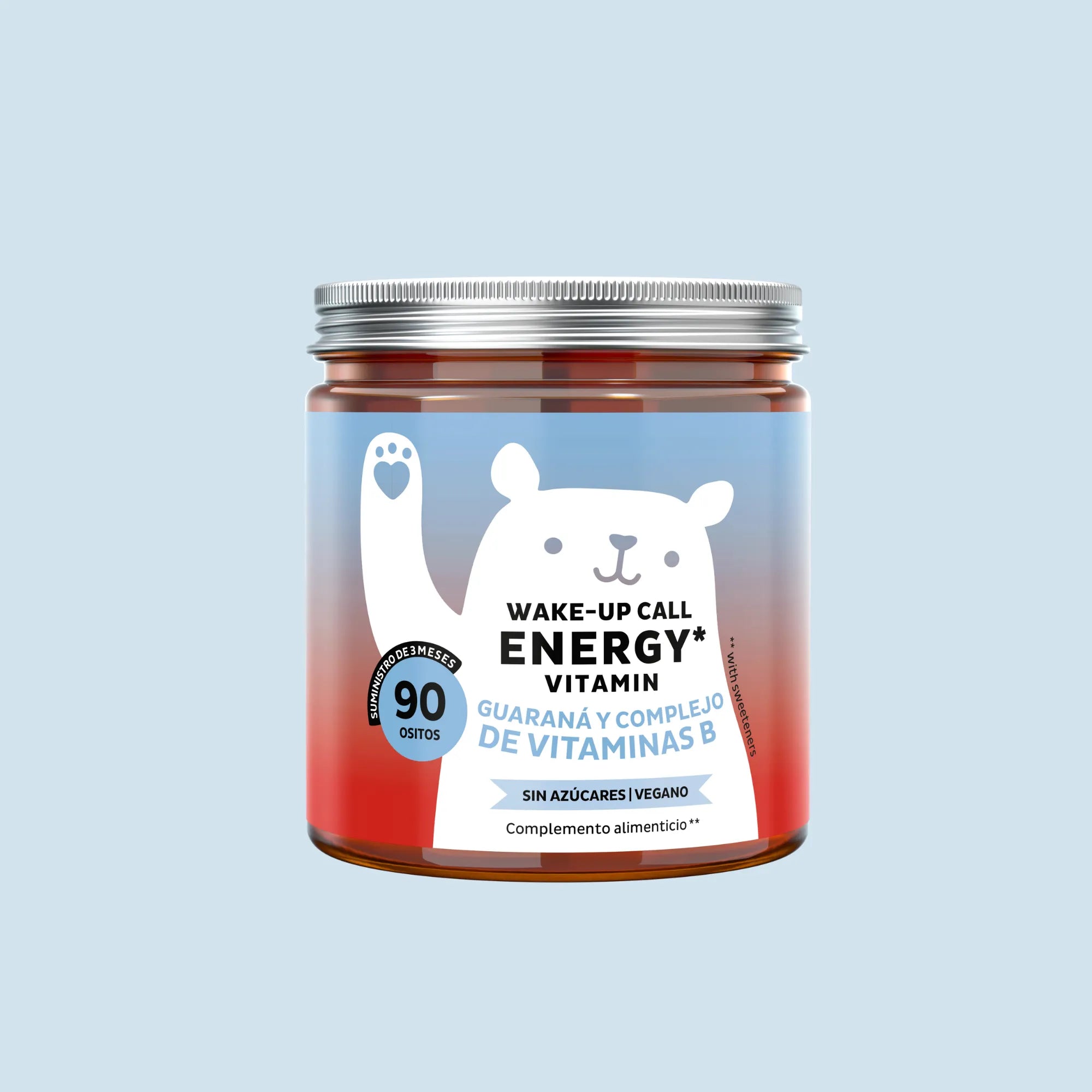 Bears with Benefits Wake-Up Call Energy – Gominolas energéticas con vitaminas B6, B12 y extracto de guaraná para aportar energía y vitalidad diaria, apoyar la concentración y combatir la fatiga, 90 ositos sabor cola.
