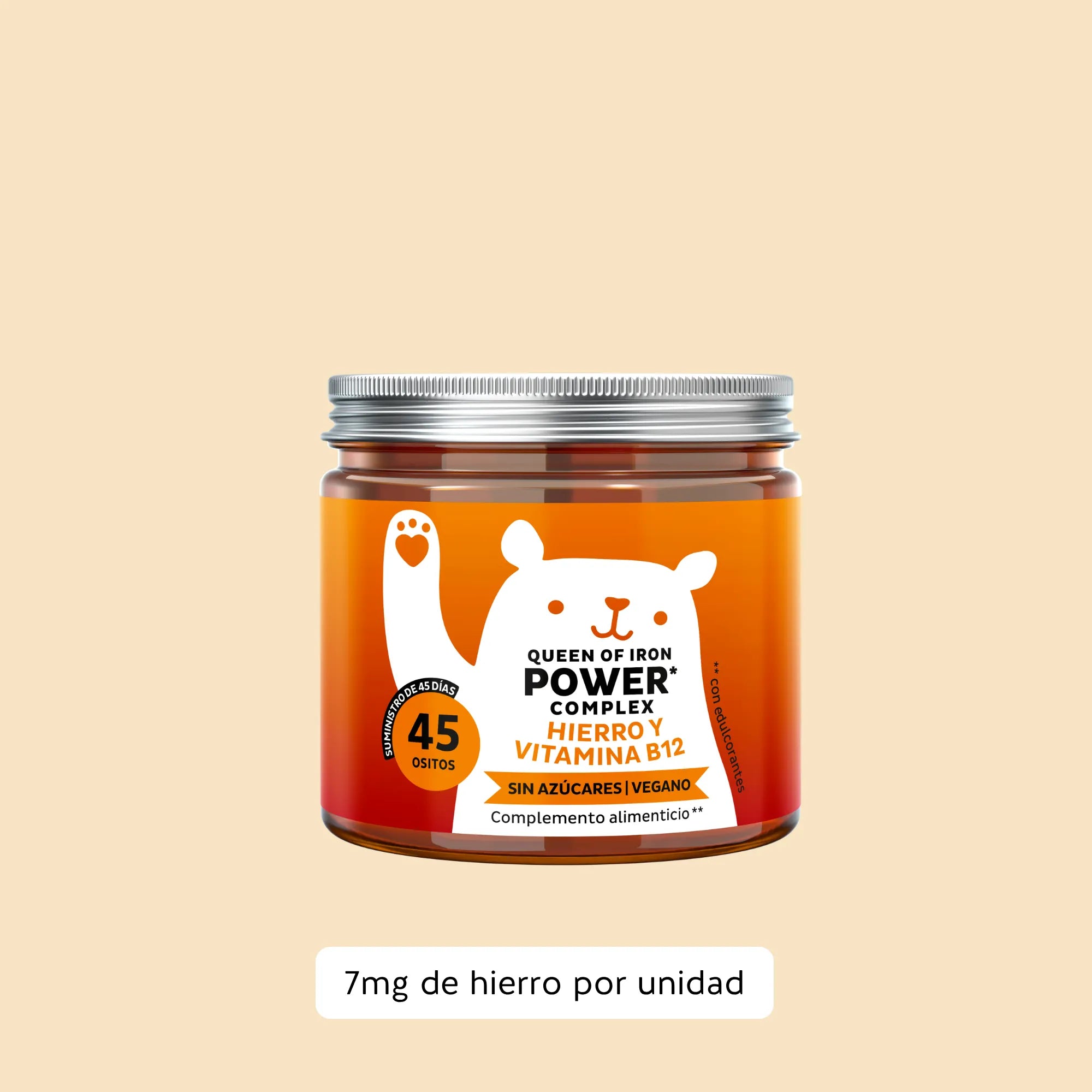 Bears with Benefits Queen of Iron Power – Gominolas veganas con hierro y vitaminas B6, B12, C y D para apoyar la energía, la vitalidad diaria y ayudar a reducir el cansancio y la fatiga, 45 ositos sabor arándano y frambuesa.