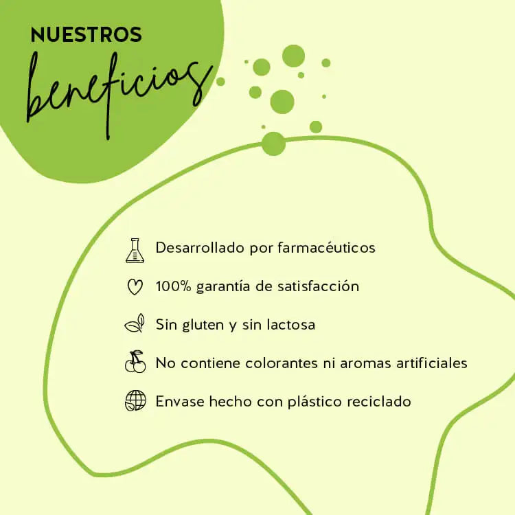 Los productos Bears with Benefits se han desarrollado con farmacéuticos, tienen una alta biodisponibilidad y no contienen gluten ni lactosa. El envase está hecho de PET reciclado y hay una garantía de satisfacción del 100%.