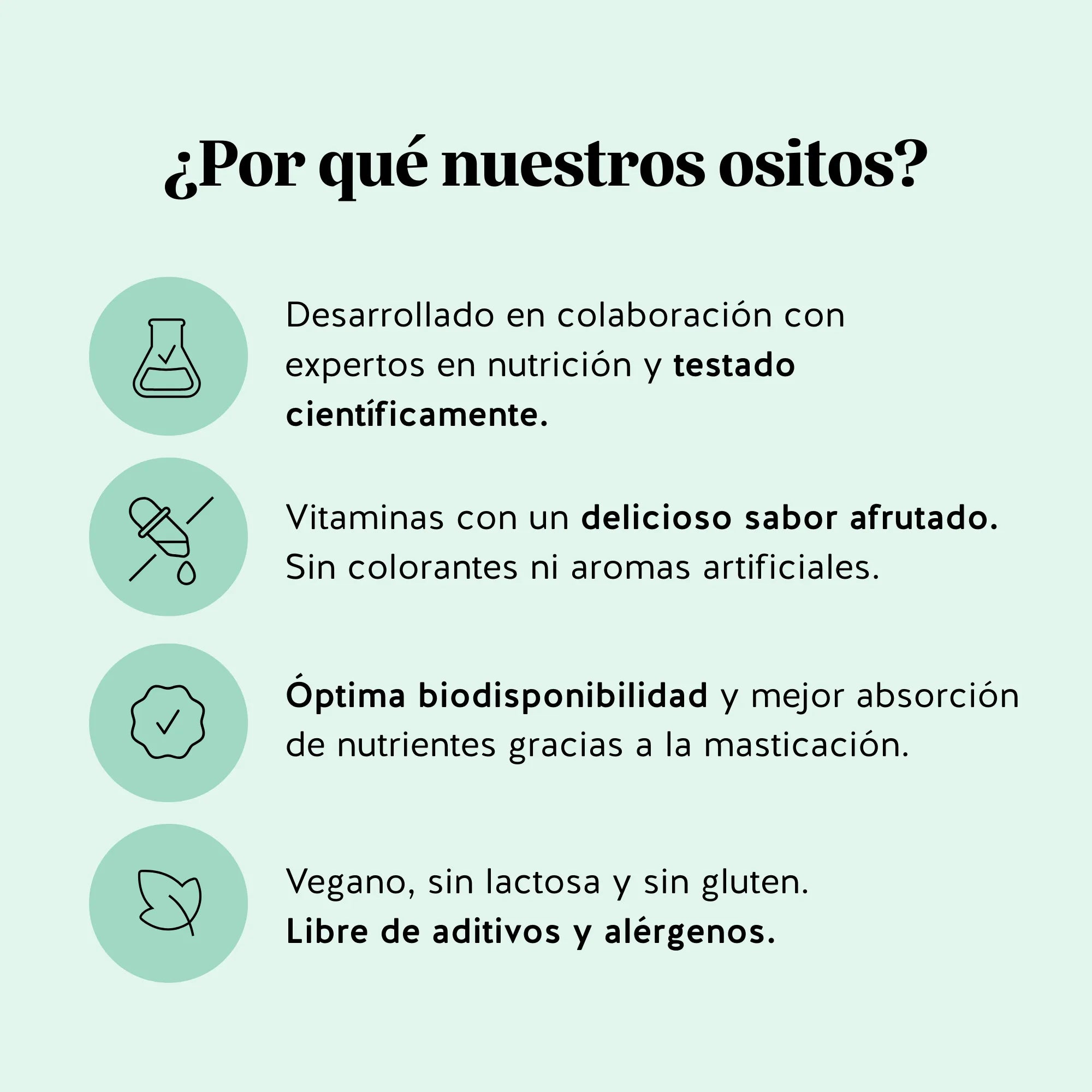 Razones para elegir las gominolas All In One Kids de Bears with Benefits como multivitamínico vegano, sin azúcar y fácil de tomar para niños.