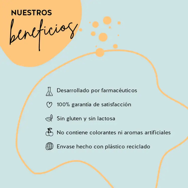 Los productos Bears with Benefits se han desarrollado con farmacéuticos, tienen una alta biodisponibilidad y no contienen gluten ni lactosa. El envase está hecho de PET reciclado y hay una garantía de satisfacción del 100%.