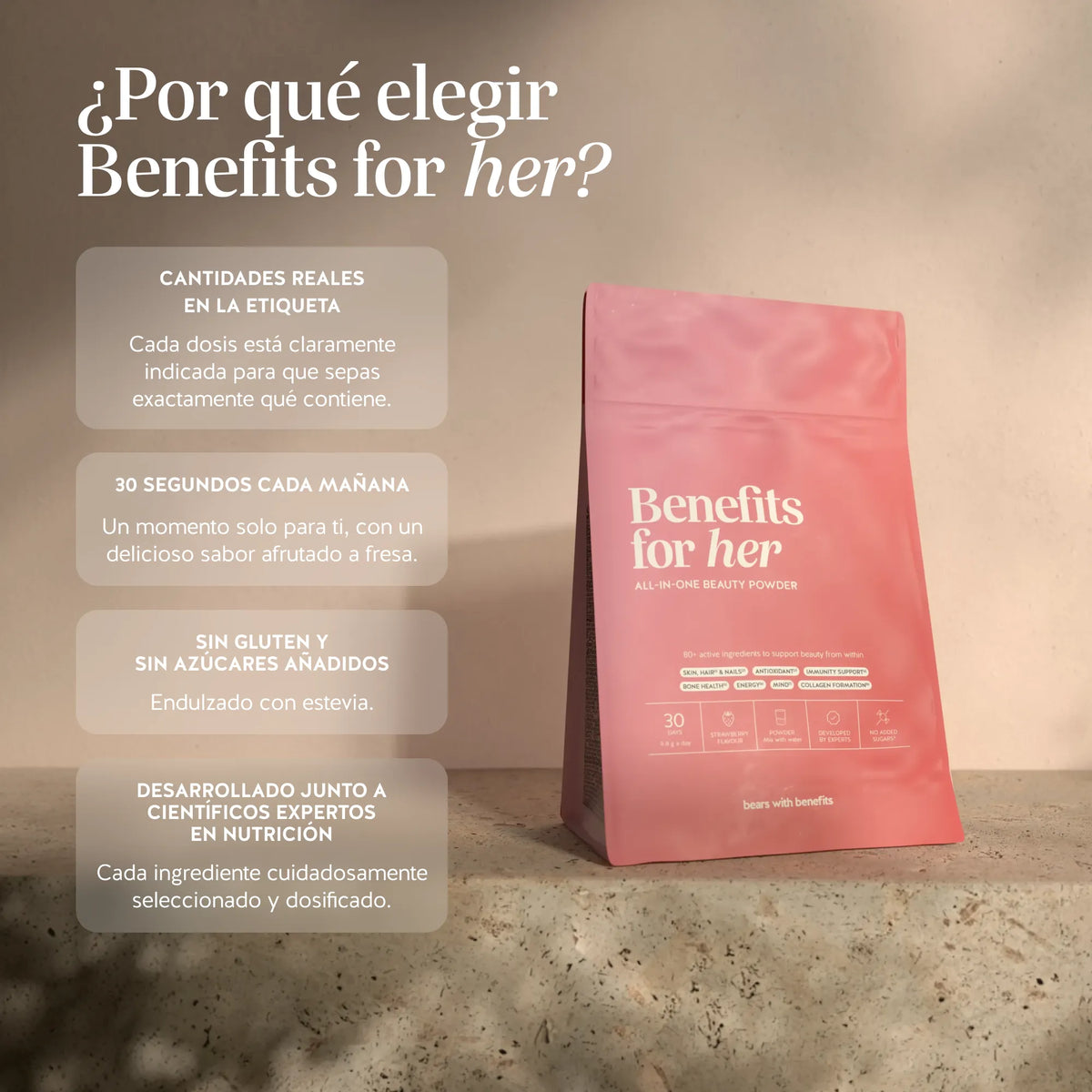 Benefits for her - All-in-One, en polvo