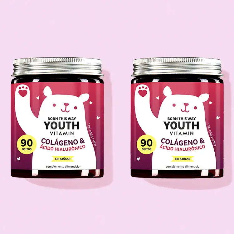 Las Vitaminas de Juventud Born This Way con Colágeno de Bears with Benefits como cura de 2 meses.