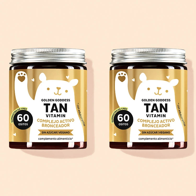 Tratamiento de 2 meses de las vitaminas Golden Goddess Tan con betacaroteno de Bears with Benefits.