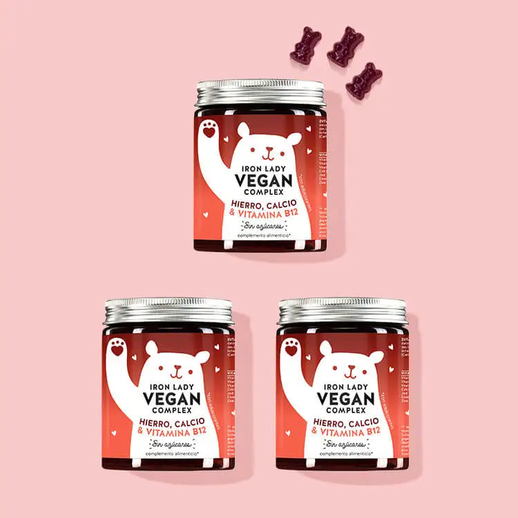 The Iron Lady Vegan Vitamins with Iron de Bears with Benefits en un curso de 3 meses.