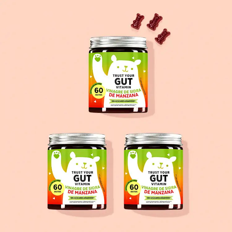 Las Vitaminas Trust Your Gut con Vinagre de Sidra de Manzana de Bears with Benefits como cura de 3 meses.