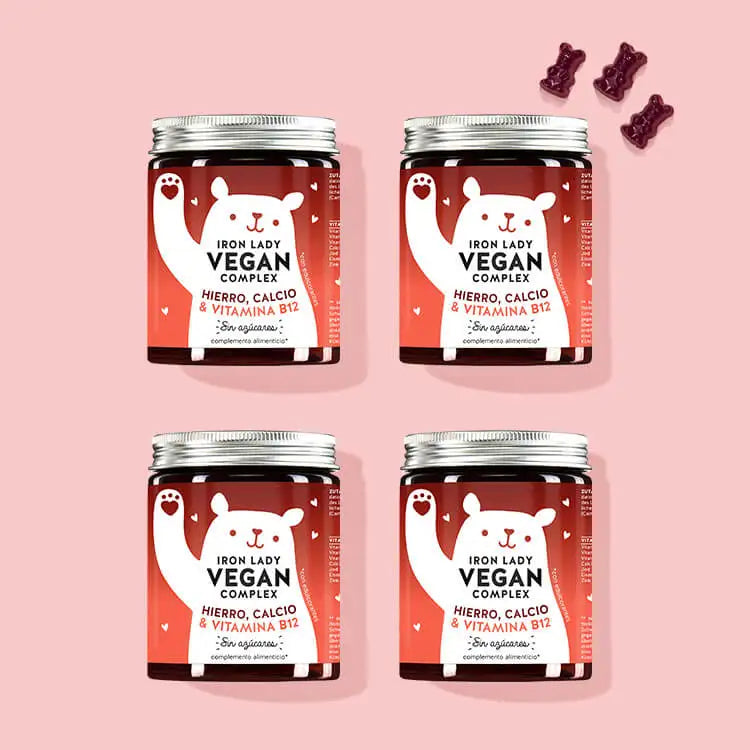 The Iron Lady Vegan Vitamins with Iron de Bears with Benefits en un curso de 4 meses.