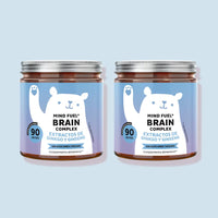 Bears with Benefits Mind Fuel* Brain Complex – Pack de 2 botes con 180 gominolas veganas con ginseng, ginkgo biloba y vitaminas B para apoyar concentración, claridad mental y bienestar diario a largo plazo.