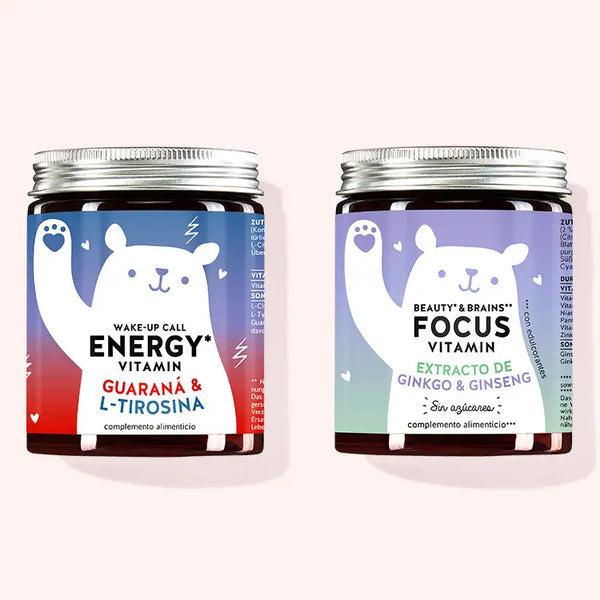 Lote de 2 Always ON Duo de Bears with Benefits compuesto por las vitaminas Wake-Up Call Energy Vitamins con Guaraná y las vitaminas Beauty & Brains Focus Vitamins con Ginkgo.