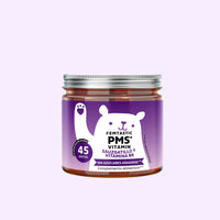 Bears with Benefits Femtastic PMS – Gominolas veganas con vitamina B6 y extractos botánicos como pimienta de monje, melisa y dong quai para apoyar el equilibrio hormonal y aliviar los síntomas premenstruales, 45 ositos sabor fresa.