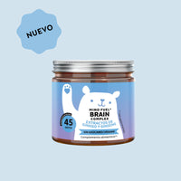 Bears with Benefits Mind Fuel* Brain Complex – Gominolas veganas con ginseng, ginkgo biloba, L-teanina y vitaminas B para apoyar concentración, memoria y rendimiento mental, 45 ositos sin azúcar con sabor natural a frambuesa.