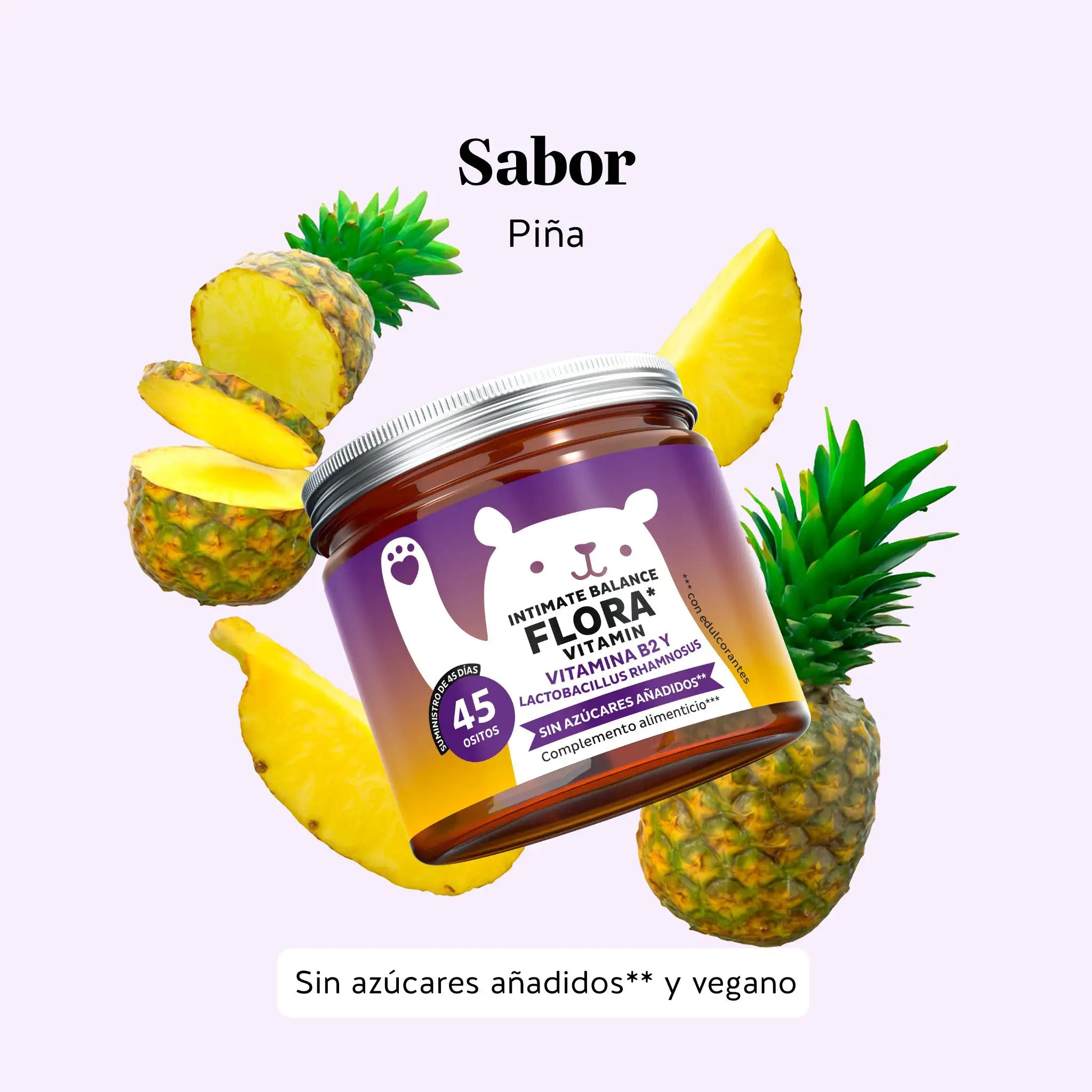 Sabor y textura de las gominolas Intimate Flora Balance VAH de Bears with Benefits, un suplemento delicioso para la salud íntima.