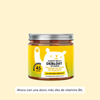 Bears with Benefits Happy Belly Debloat – Gominolas veganas con vinagre de sidra de manzana, vitaminas B6 y B12 para favorecer la digestión, apoyar el metabolismo y contribuir al bienestar digestivo diario, 45 ositos sabor manzana.