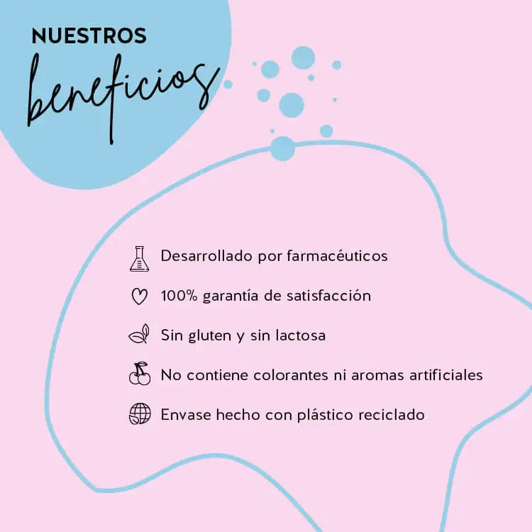 Los productos Bears with Benefits se han desarrollado con farmacéuticos, tienen una alta biodisponibilidad y no contienen gluten ni lactosa. El envase está hecho de PET reciclado y hay una garantía de satisfacción del 100%.