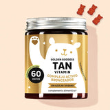 Esta foto muestra una lata del producto Golden Goddess Tan con betacaroteno de Bears with Benefits.