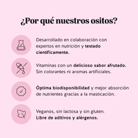 Bears with Benefits Ah-Mazing Hair – Gominolas veganas sin azúcar con biotina altamente dosificada y zinc para apoyar el cabello, la piel y las uñas con una fórmula práctica y deliciosa.