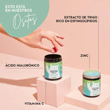 Estos ingredientes y nutrientes se encuentran en las vitaminas Hey Flawless Youth de Bears with Benefits: complejo patentado de fitoceramida, zinc, ácido hialurónico y vitamina C.