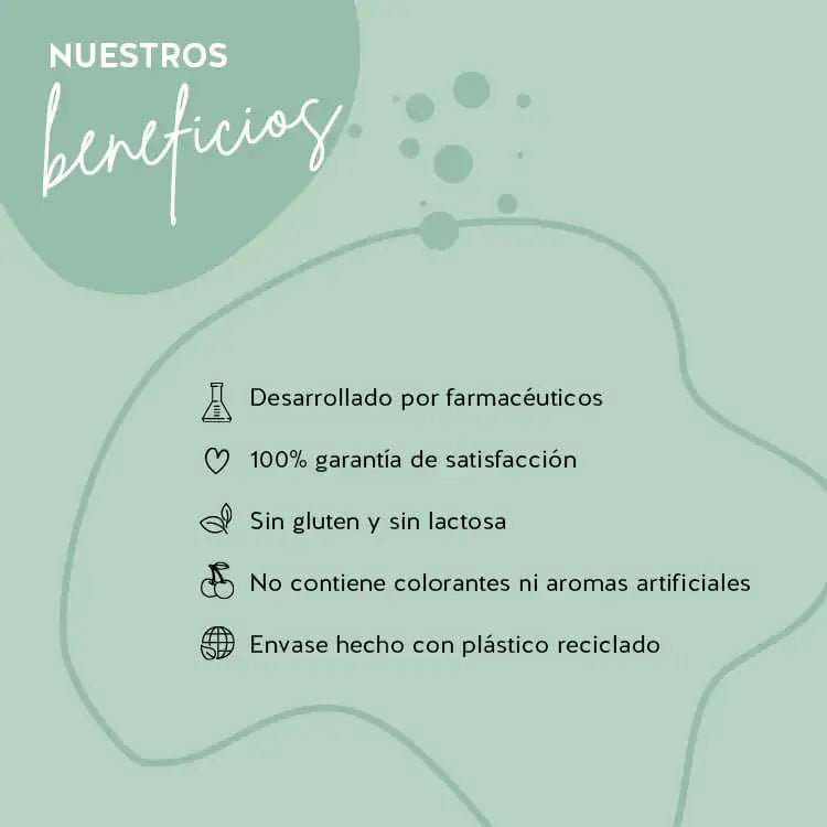 Los productos Bears with Benefits se han desarrollado con farmacéuticos, tienen una alta biodisponibilidad y no contienen gluten ni lactosa. El envase está hecho de PET reciclado y hay una garantía de satisfacción del 100%.