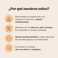 Bears with Benefits Forever Young Skin – Gominolas con colágeno, vitaminas antioxidantes y ácido hialurónico para apoyar la firmeza e hidratación de la piel con una fórmula práctica y deliciosa.