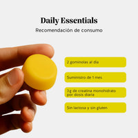 Bears with Benefits Daily Essentials Creatina – Gominolas con creatina monohidrato, pectina y aromas naturales de limón y lima para apoyar energía, rendimiento físico y recuperación diaria.