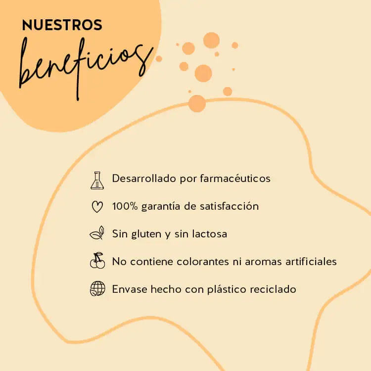 Los productos Bears with Benefits se han desarrollado con farmacéuticos, tienen una alta biodisponibilidad y no contienen gluten ni lactosa. El envase está hecho de PET reciclado y hay una garantía de satisfacción del 100%.