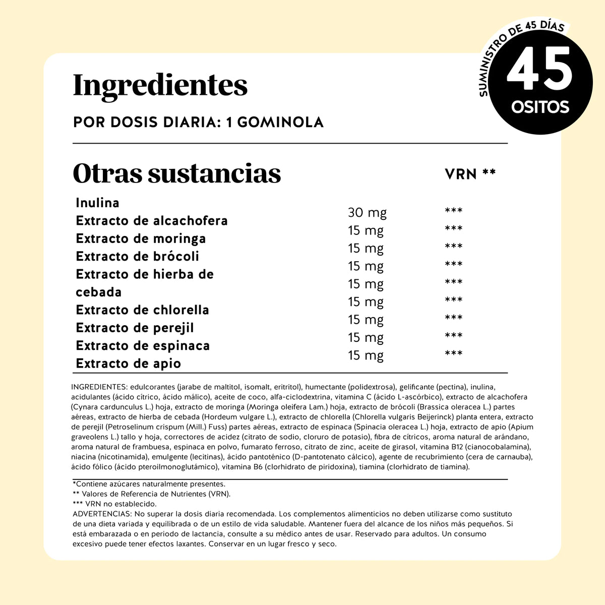 Bears with Benefits DAILY ROUTINE GREENS VITAMIN – ositos de gominola veganos sin azúcares añadidos con vitamina C, B6, B12, tiamina, niacina, ácido fólico, ácido pantoténico, hierro, zinc e inulina y 8 extractos vegetales, sabor natural a arándano y frambuesa