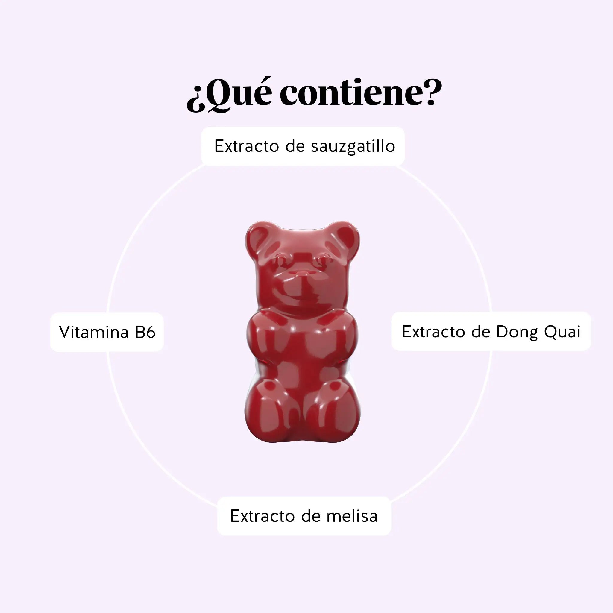 Bears with Benefits Femtastic PMS – Gominolas con vitamina B6, extracto de pimienta de monje, melisa y dong quai para apoyar la regulación hormonal y el bienestar femenino diario.