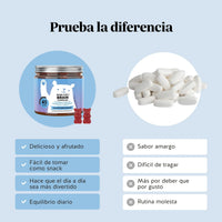Bears with Benefits Mind Fuel* Brain Complex – Gominolas veganas con ginseng, L-teanina y vitaminas B como alternativa práctica y agradable a cápsulas y comprimidos para el bienestar mental diario.