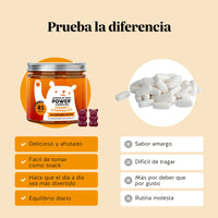 Bears with Benefits Queen of Iron Power – Gominolas para el aporte diario de hierro y energía, más cómodas, agradables y fáciles de tomar que cápsulas o comprimidos tradicionales.