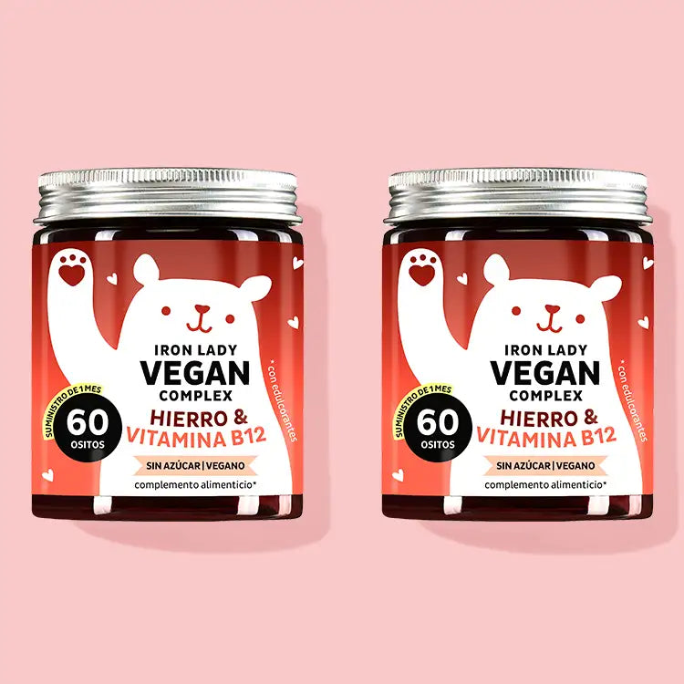 Las Iron Lady Vegan Vitamins con hierro de  Bears with Benefits en un curso de 2 meses.