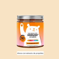 Bears with Benefits One Bear a Day Immune – Gominolas multivitamínicas veganas con vitaminas esenciales y propóleo para contribuir al funcionamiento normal del sistema inmunitario y al bienestar diario, 90 ositos sabor naranja.