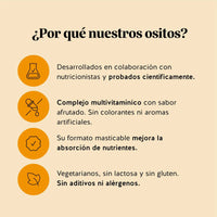 Bears with Benefits One Bear a Day Immune – Gominolas sin azúcar con vitaminas esenciales y extracto de propóleo para apoyar las defensas naturales con una fórmula práctica y deliciosa.