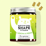 Una lata de Burn Baby Burn Shape con cromo, L-leucina y extracto de hoja de té verde de Bears with Benefits para el metabolismo de las grasas.