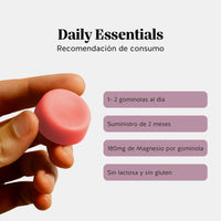 Bears with Benefits Daily Essentials Magnesio – Gominolas con magnesio, recomendación de 1-2 gominolas al día, bote de 60 piezas sin azúcar con sabor natural a fresa y vainilla.