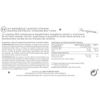 Lista de ingredientes de el producto My Metabolic Matcha para más energía y acelerar el metabolismo. 
