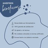 Los productos Bears with Benefits se han desarrollado con farmacéuticos, tienen una alta biodisponibilidad y no contienen gluten ni lactosa. El envase está hecho de PET reciclado y hay una garantía de satisfacción del 100%.