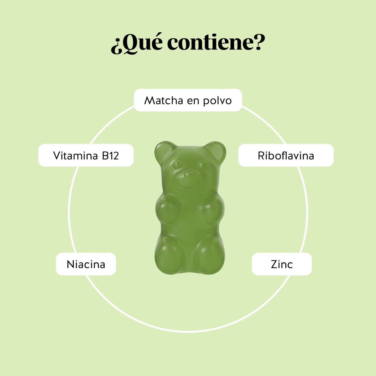 Bears with Benefits My Metabolic Matcha – Gominolas con 80 mg de té verde matcha en polvo, vitamina B12, riboflavina, niacina y zinc para contribuir al metabolismo energético normal.