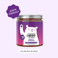 Bears with Benefits Oh Yeah Bear Libido – Gominolas veganas con zinc para la fertilidad normal, nueva fórmula con extracto de ginseng, 90 ositos sabor naranja y melocotón.