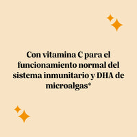 Bears with Benefits Catch Of The Day Vitality* Support – Gominolas con Omega 3 DHA y vitamina C para apoyar vitalidad, concentración, bienestar diario y sistema inmunitario, con agradable sabor a naranja.