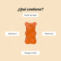 Bears with Benefits Catch Of The Day Vitality* Support – Gominolas con DHA vegano de microalgas, vitamina C y vitamina E para apoyar energía, bienestar diario y función cerebral, con sabor natural a naranja.
