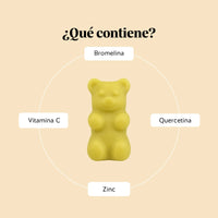 Bears with Benefits Bye bye Sniff! RELIEF* COMPLEX – Gominolas con vitaminas y activos seleccionados para apoyar el sistema inmunitario y el bienestar respiratorio durante los cambios de estación.