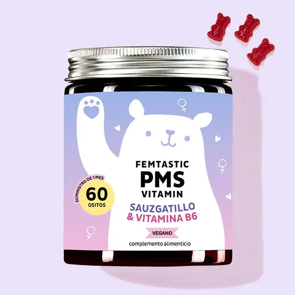 Esta foto muestra una lata del producto Femtastic PMS with Monk's Pepper de Bears with Benefits.