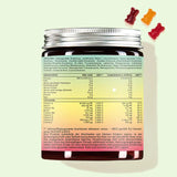 Este es el reverso del envase del complejo multivitamínico One Bear A day bears con vitamina C. En él figuran la información nutricional y la lista de ingredientes del producto.