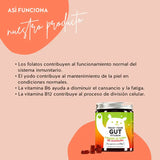 Así funcionan las vitaminas de Trust Your Gut con vinagre de sidra de manzana: con sabor a manzana en lugar de vinagre, el vinagre de sidra de manzana se toma, entre otras cosas, para depurar y como prebiótico natural. Se acumulan los informes sobre un posible efecto positivo en el metabolismo.
