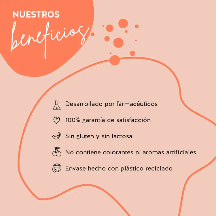 Los productos Bears with Benefits se han desarrollado con farmacéuticos, tienen una alta biodisponibilidad y no contienen gluten ni lactosa. El envase está hecho de PET reciclado y hay una garantía de satisfacción del 100%.