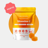 Bears with Benefits Daily Essentials Vitamina C – Gominolas veganas con vitamina C para sistema inmunitario, energía y reducción del cansancio, 60 piezas sin azúcar con sabor natural a naranja.
